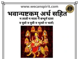 Bhavani Ashtakam Lyrics | भवान्यष्टकम्‌ हिन्दी अर्थ : न तातो न माता