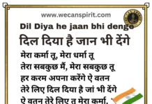 Dil Diya Hai Jaan Bhi Denge Lyrics