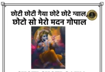 Choti Choti Gaiya Chote Chote Gwal Lyrics - छोटी छोटी गैया छोटे छोटे ग्वाल लिरिक्स