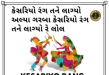 Kesariyo Rang Tane Lagyo Lyrics - કેસરિયો રંગ તને લાગ્યો અલ્યા ગરબા