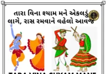 Tara Vina Shyam Lyrics - तारा विना श्याम मने एकलडु लागे